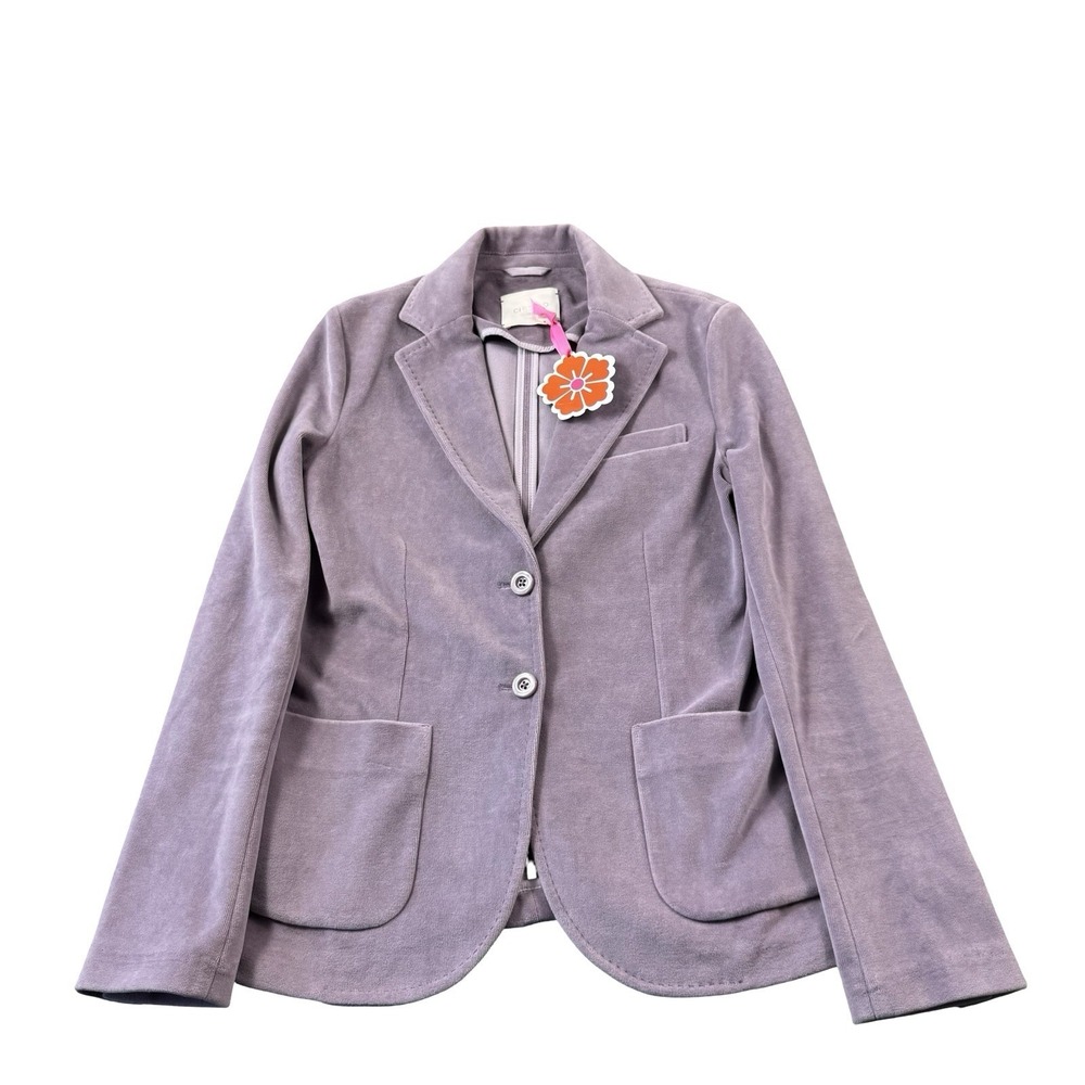 Circolo 1901 Purple Cotton Blend Velvet Womens Blazer Size 42 IT NWT